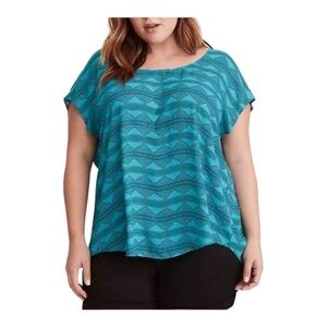 TORRID Plus Size Teal Turquoise open back top 00 ( 10 ) M/L